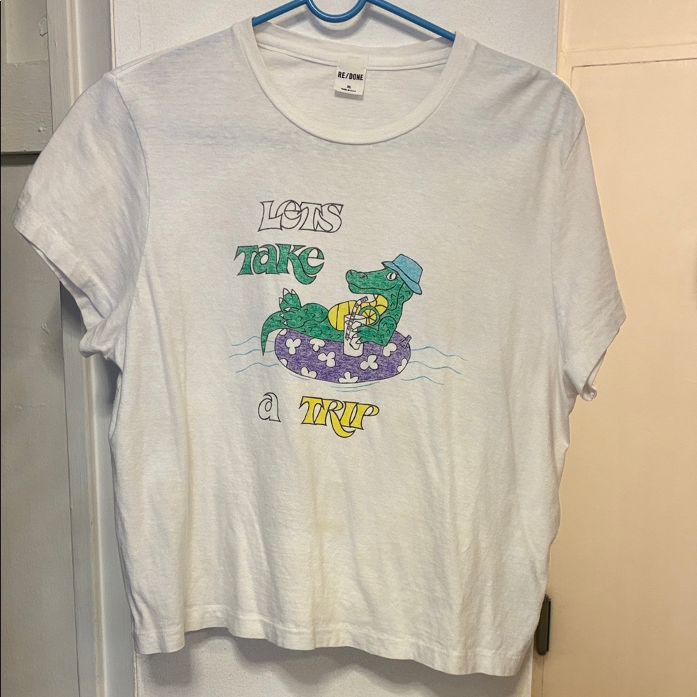 RE/DONE tee XL lets take a trip